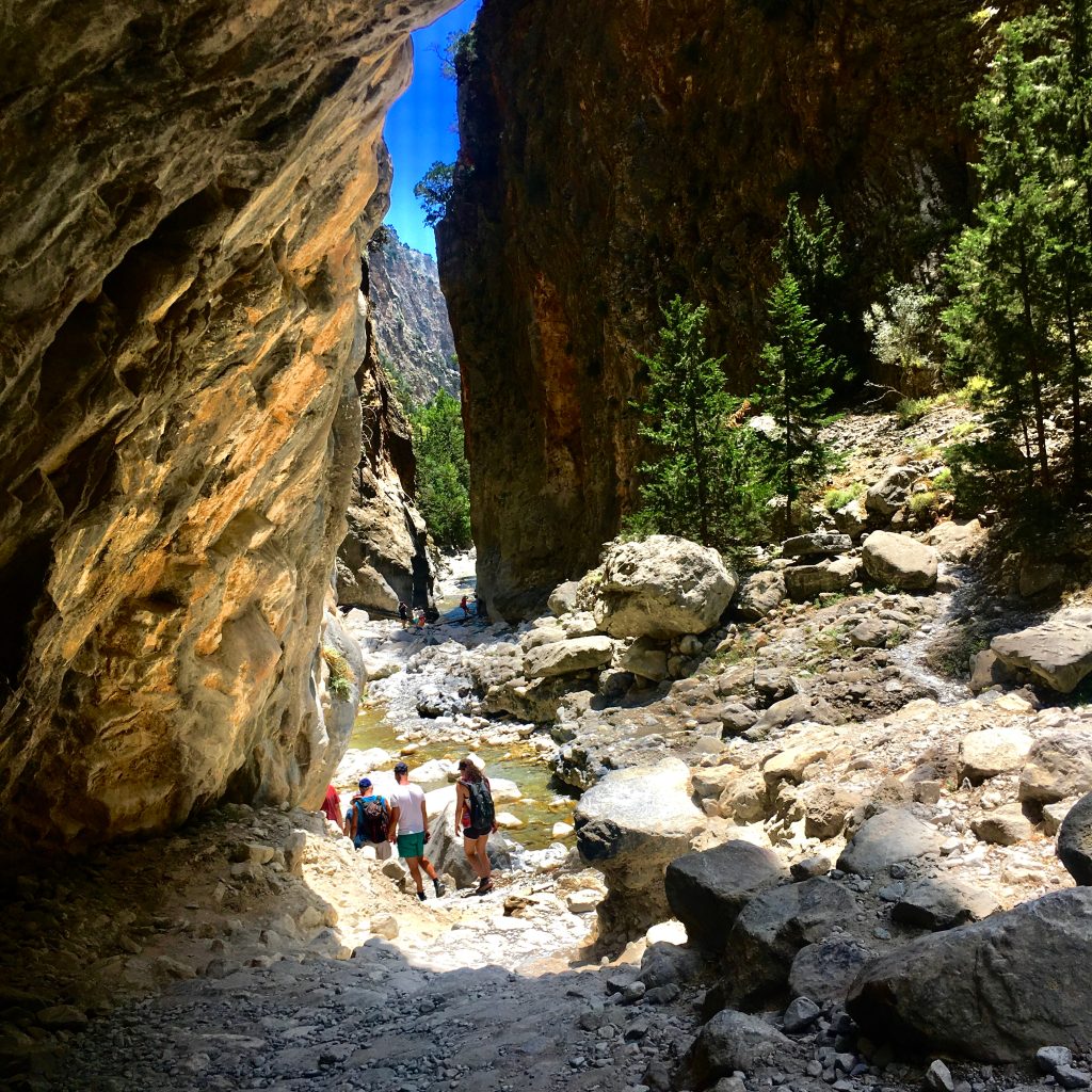 Hiking at Samaria Gorge in Crete