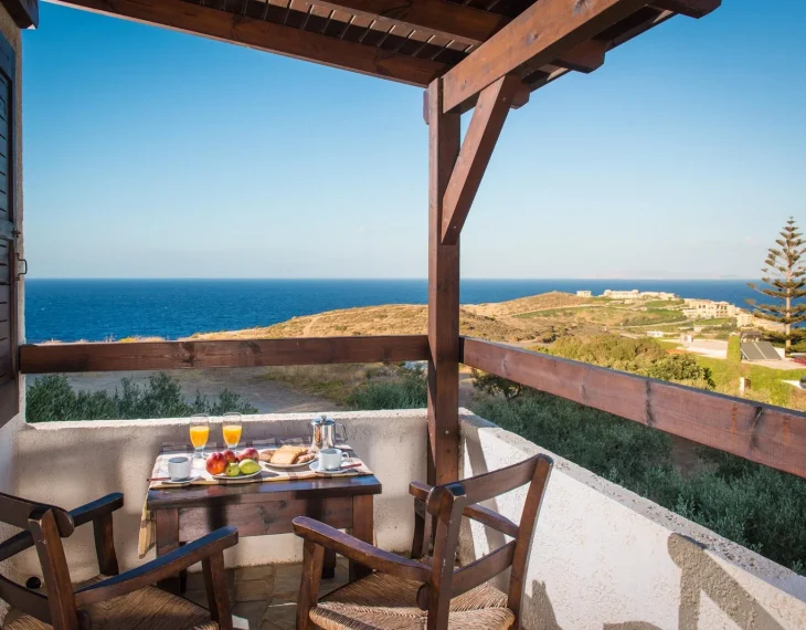 View from the balcony at Ambelos Apartments and Studios in Crete, Greece