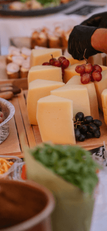 Cretan cheese plate with grapes