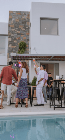 Toasting in a summer event outdoors in Crete, Greece