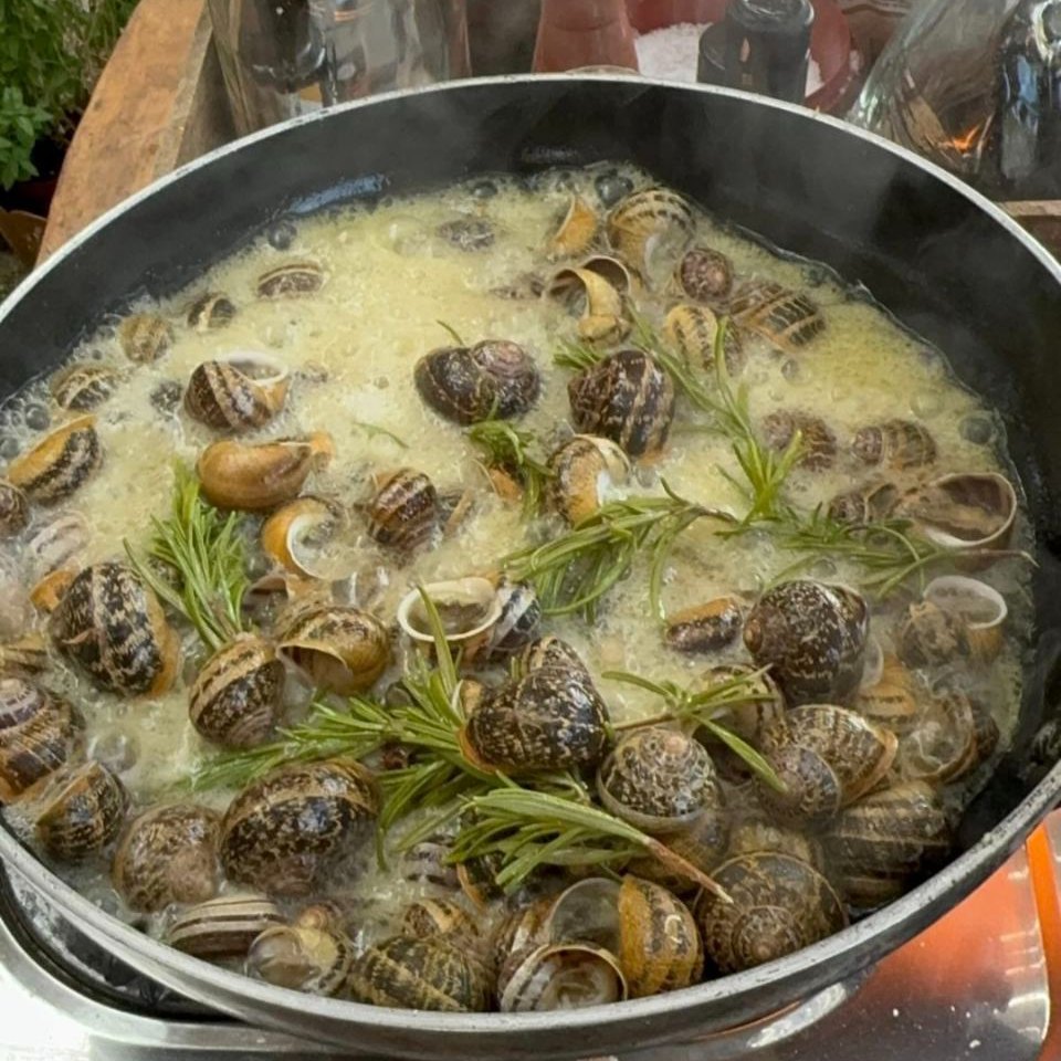 Fried snails traditional Cretan dish