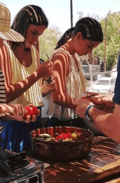 Cooking workshop outdoors Cretan recipes