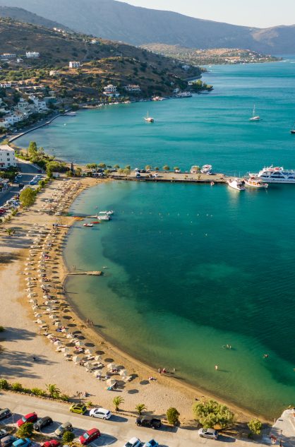 Agios Nikolaos in Lassithi sailing in blue sea