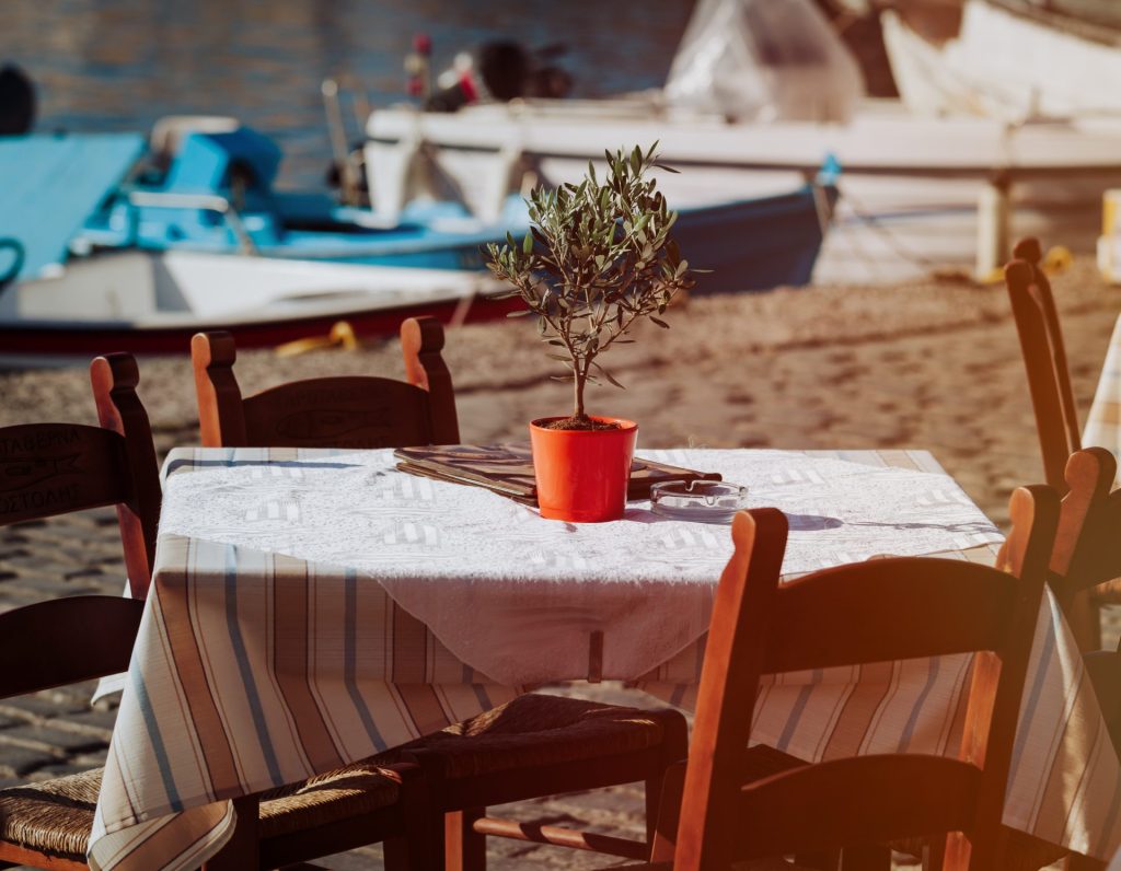 Cretan taverna by the sea in Chania