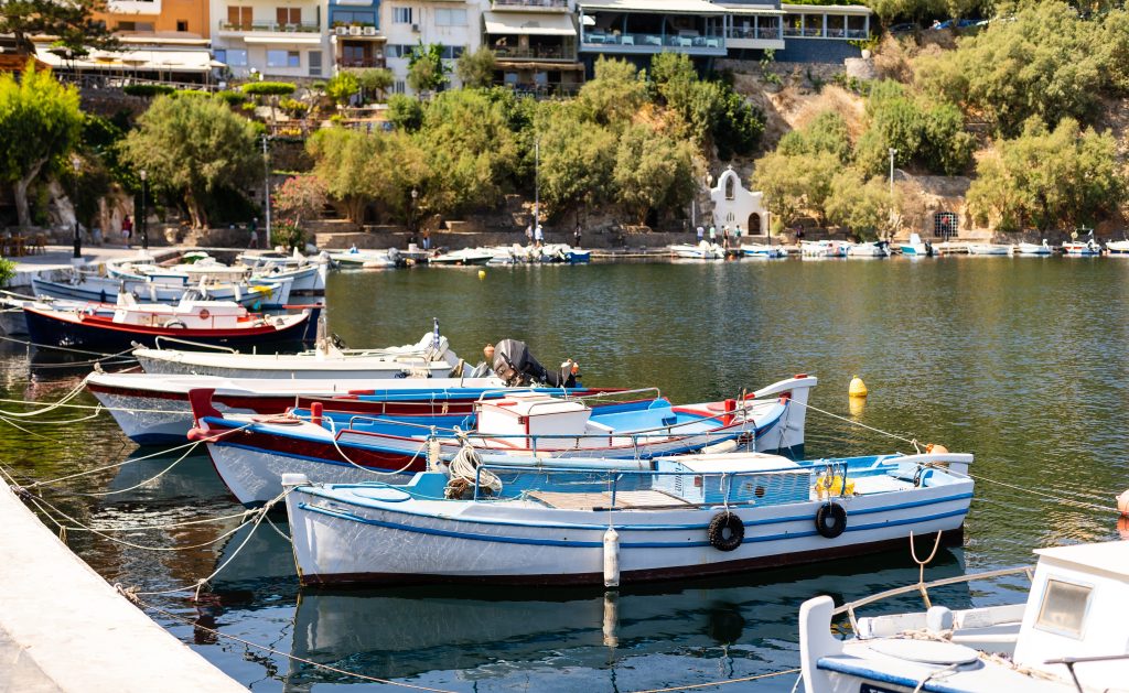 Beautiful boats at Agios Nikolaos marina in Crete
