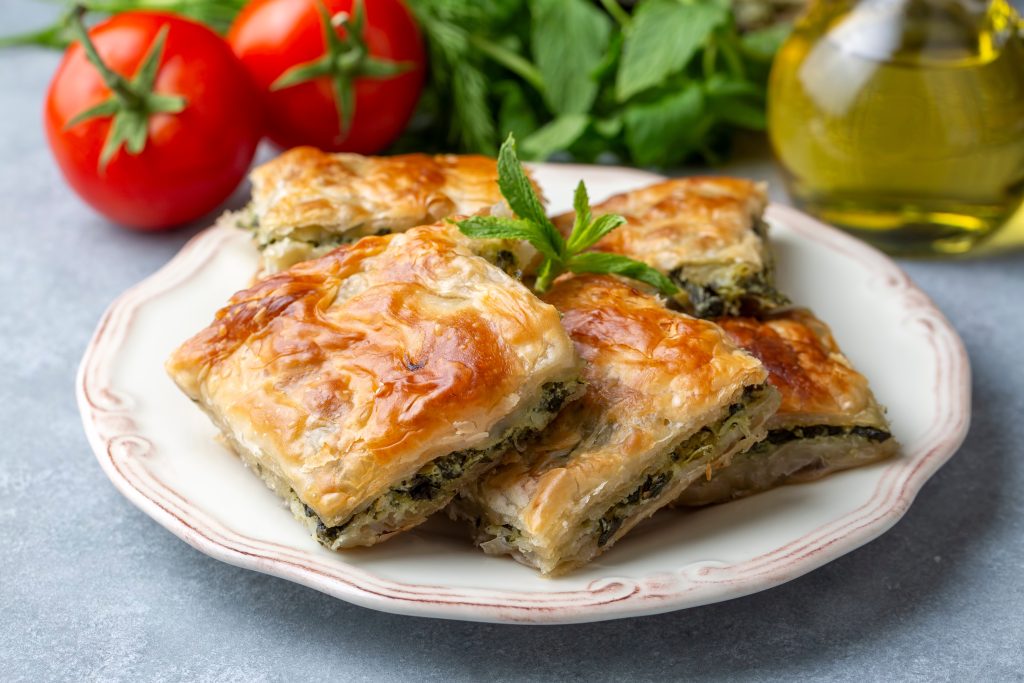 Cretan spinach pie baked