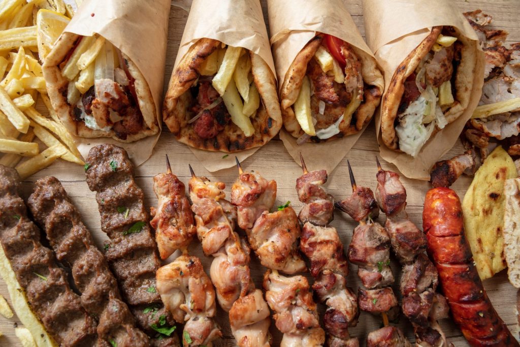Souvlaki pita Greek street food