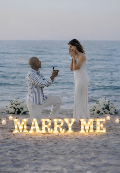 wedding proposal beach pure simplicity - PA