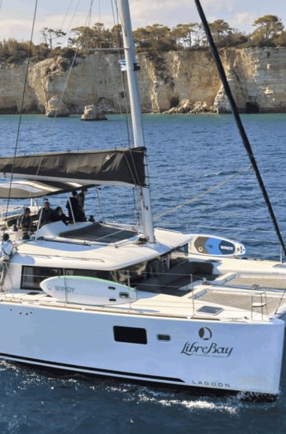 Marathi Bay Catamaran Cruise from Souda Port _ 6.5h - PA featured